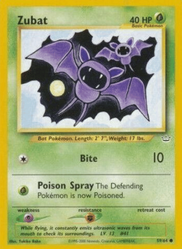 Zubat Neo Revelation 59/64 Common Pokemon
