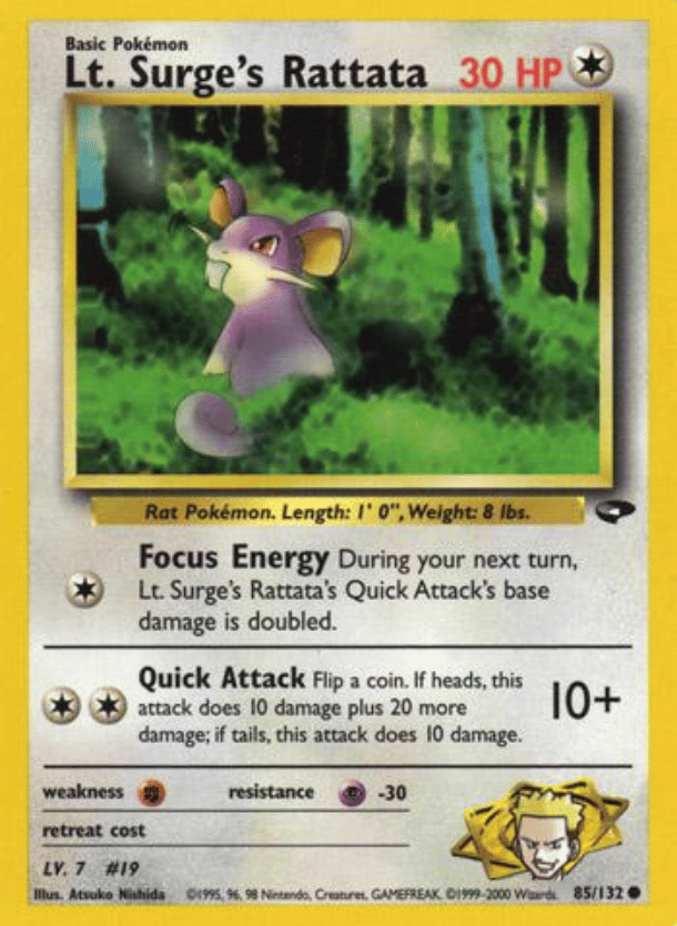 Lt. Surge's Rattata Gym Challenge 085/132 Common Pokemon