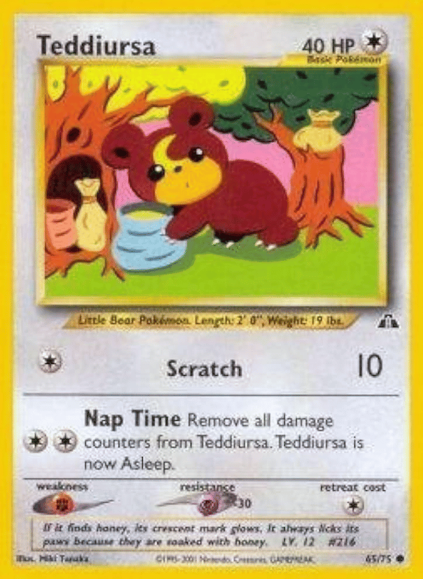 Teddiursa Neo Discovery 65/75 Common Pokemon