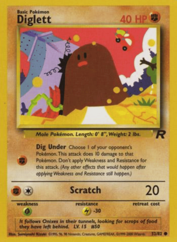 Diglett Team Rocket 52/82 Common Pokemon
