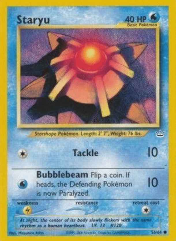 Staryu Neo Revelation 56/64 Common Pokemon