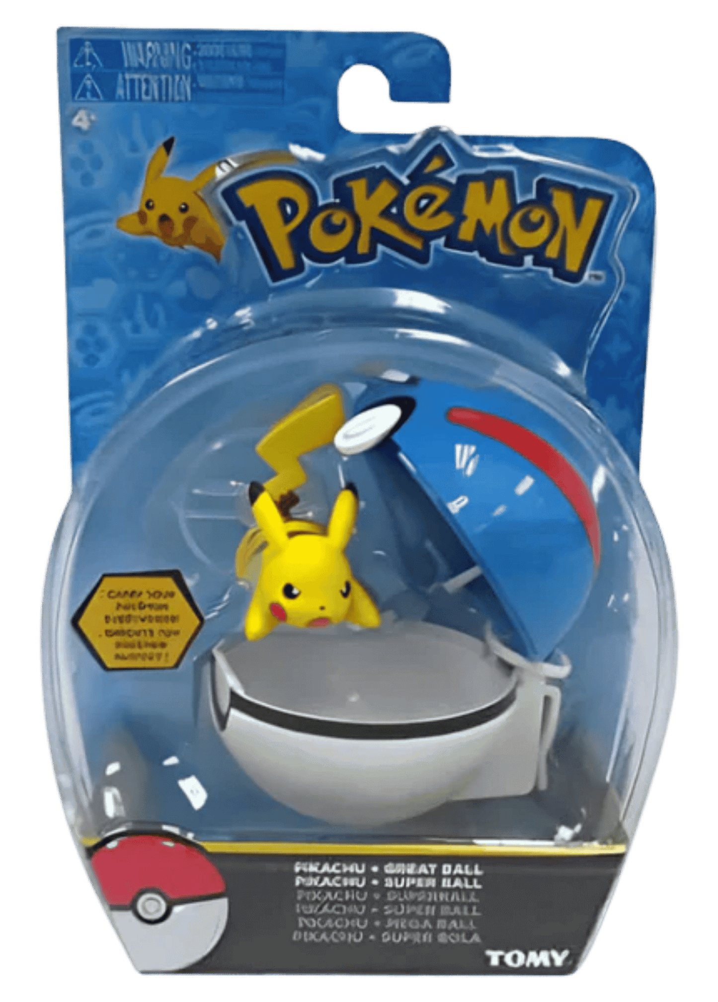 Tomy Pokémon Clip n Carry Pikachu & Poké Ball Figure