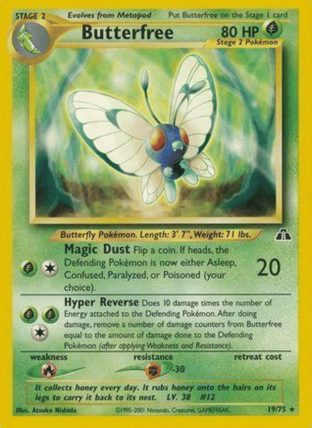 Butterfree Neo Discovery 19/75 Rare Pokemon