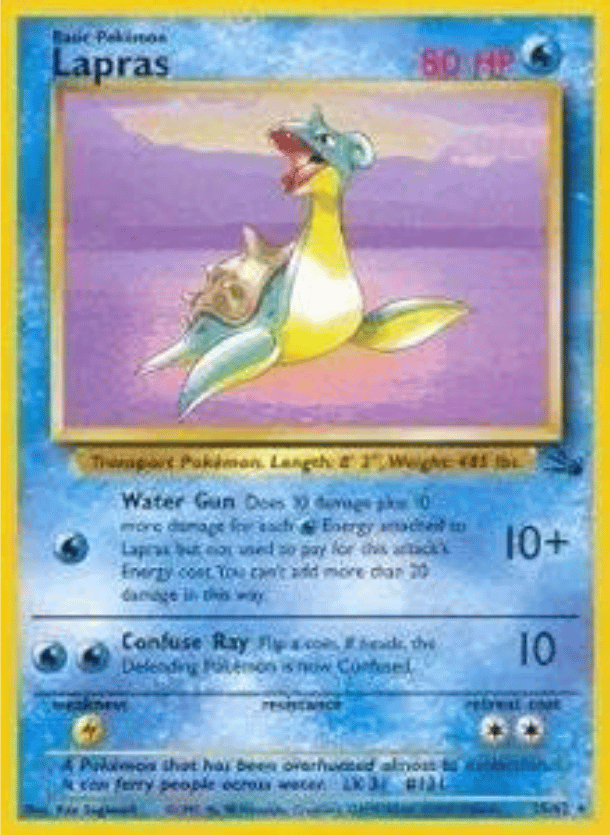 Lapras (25) Fossil 25/62 Rare Pokemon