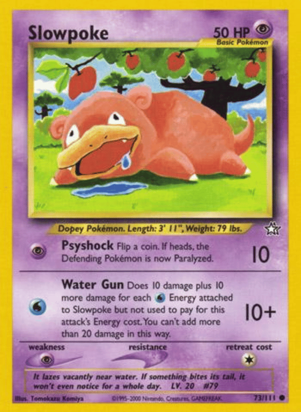 Slowpoke Neo Genesis 073/111 Common Pokemon