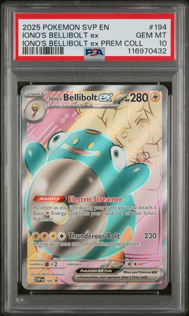 Pokémon SV Black Star Promo 2025 #194 Iono’s Bellibolt ex PSA 10 Gem Mint