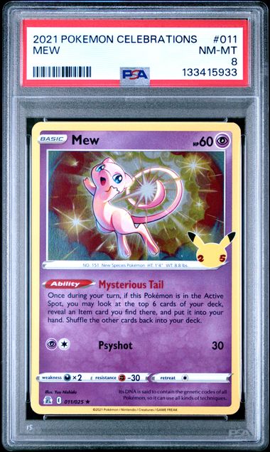 Pokémon Celebrations 2021 #011 Mew PSA 8 NM‑MT