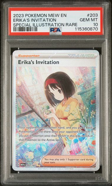 Pokémon 151 (MEW) 2023 #203 Erika’s Invitation Special Illustration Rare PSA 10 Gem Mint