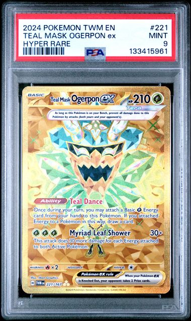 Pokémon Twilight Masquerade 2024 #221 Teal Mask Ogerpon ex Hyper Rare PSA 9 Mint