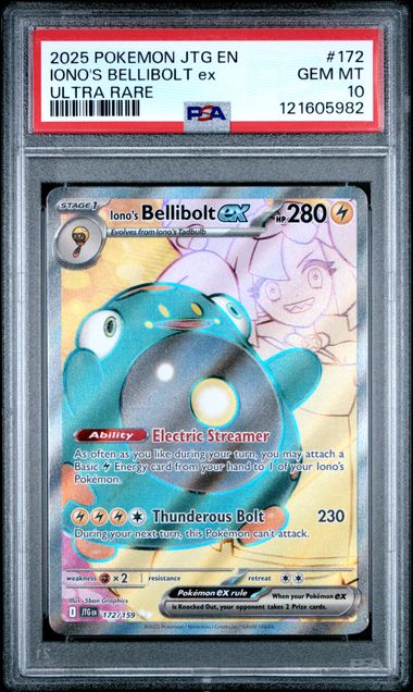 Pokémon Journey Together 2025 #172 Iono’s Bellibolt ex Ultra Rare PSA 10 Gem Mint