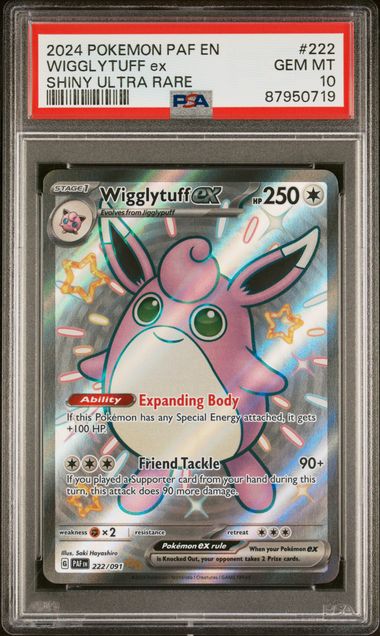Pokémon Paldean Fates 2024 #222 Wigglytuff ex Shiny Ultra Rare PSA 10 Gem Mint