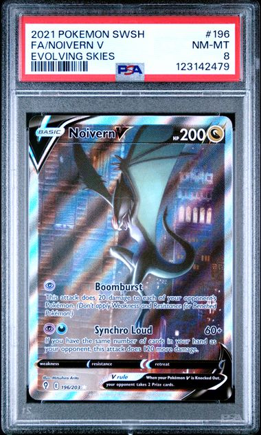 Pokémon Evolving Skies 2021 #196 Noivern V Full Art PSA 8 NM‑MT