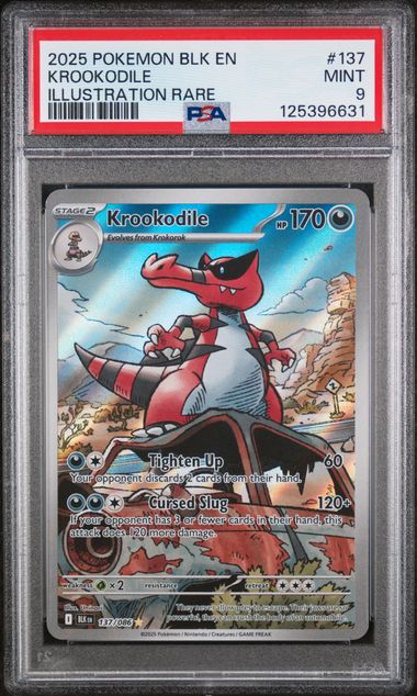 Pokémon Black Bolt 2025 #137 Krookodile Illustration Rare PSA 9 Mint