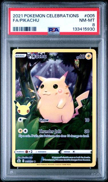 Pokémon Celebrations 2021 #005 Pikachu Full Art PSA 8 NM‑MT