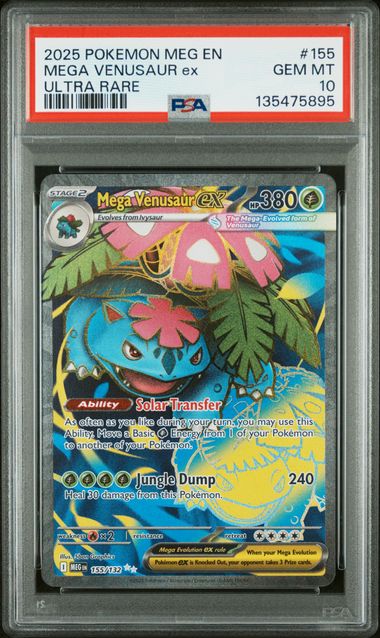 2025 Pokemon Mega Evolution Mega Venusaur ex Ultra Rare #155 PSA 10 Gem Mint