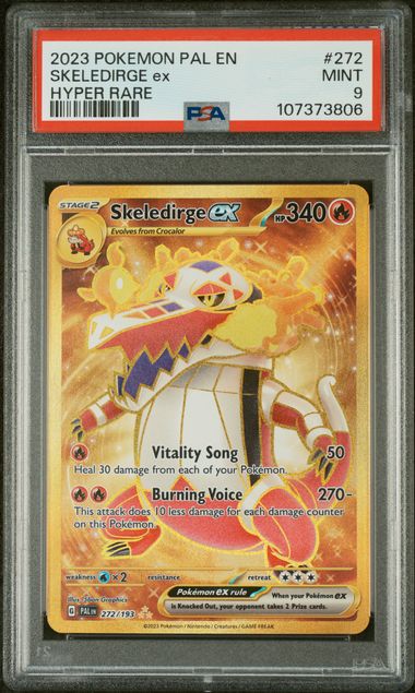 Pokémon Paldea Evolved 2023 #272 Skeledirge ex Hyper Rare PSA 9 Mint
