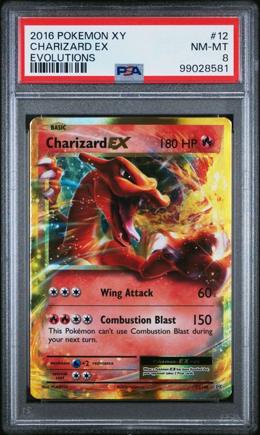 Pokémon XY Evolutions 2016 #12 Charizard EX PSA 8 NM‑MT