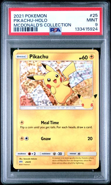 Pokémon McDonald’s Collection 2021 #25 Pikachu Holo PSA 9 Mint