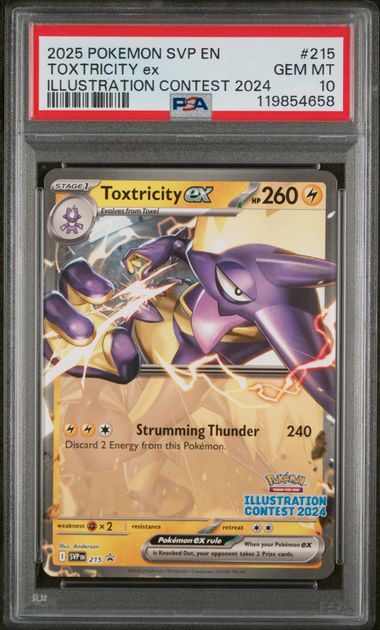 Pokémon SV Black Star Promo 2025 #215 Toxtricity ex Illustration Contest PSA 10 Gem Mint