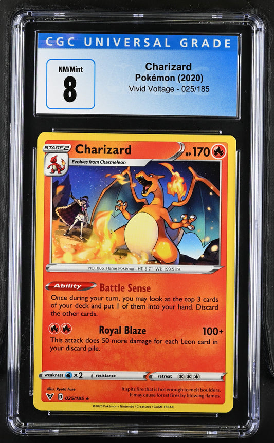 2020 Pokemon Vivid Voltage Charizard #025/185 CGC 8 NM-MT