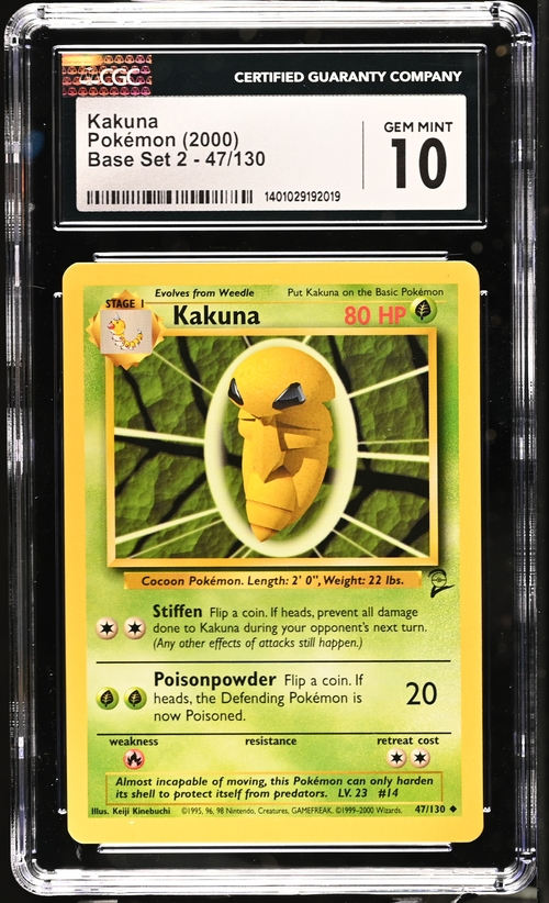 Kakuna 47/130 Base Set 2 CGC 10 Pokémon Card