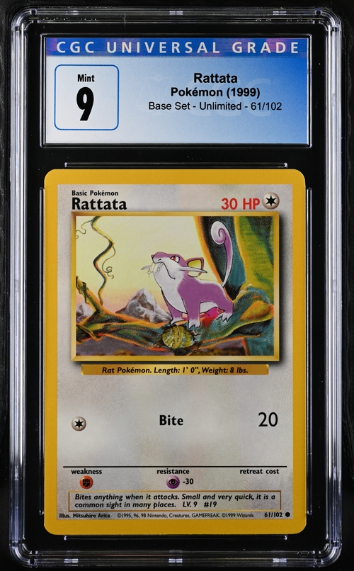 Rattata 61/102 Base Set CGC 9 Pokémon Card