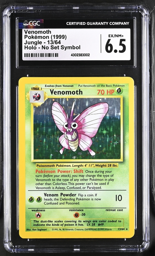 Venomoth #13 Jungle No Symbol CGC 6.5 Pokémon Card