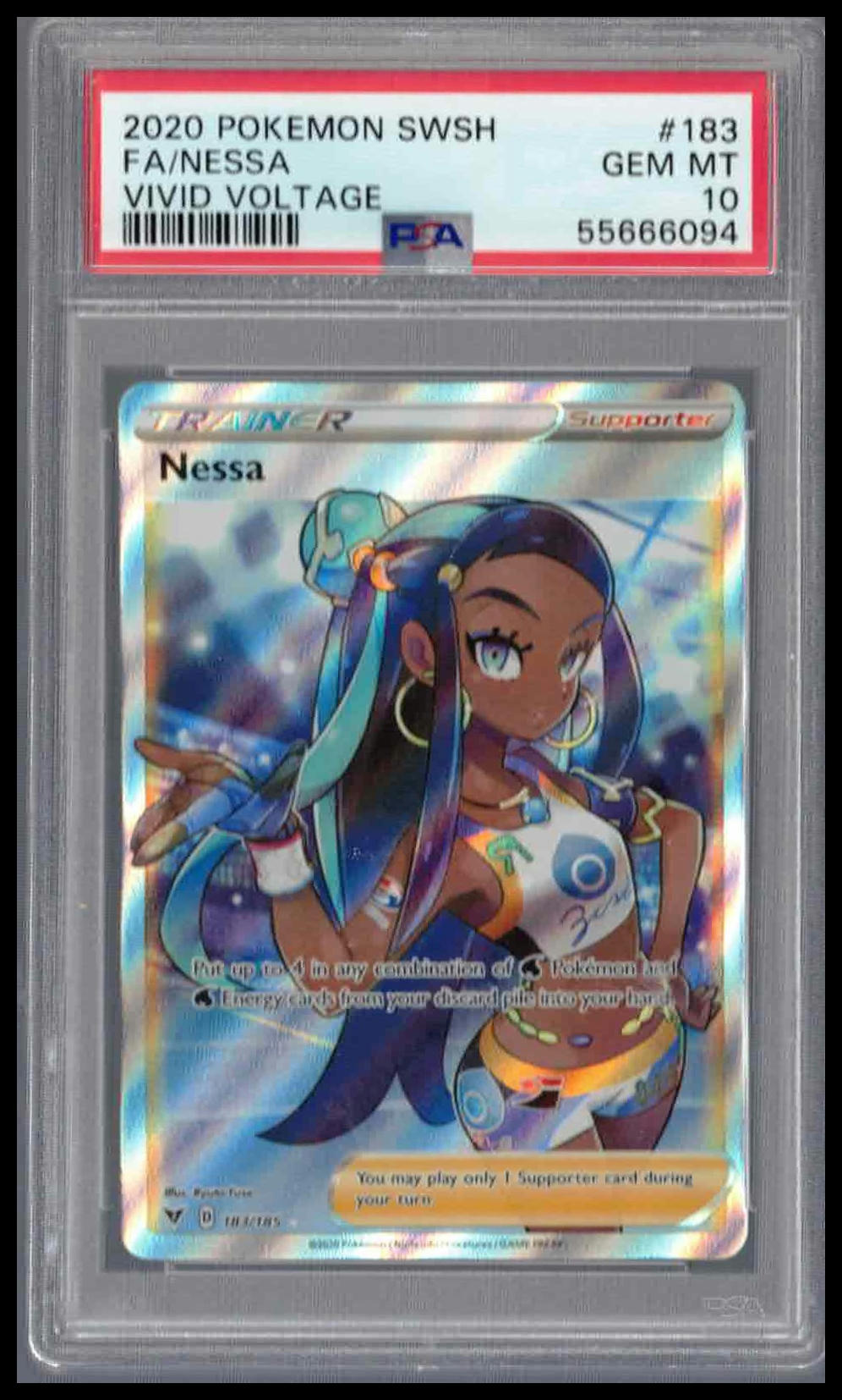 Pokémon Vivid Voltage 2020 #183 Nessa Full Art PSA 10 Gem Mint