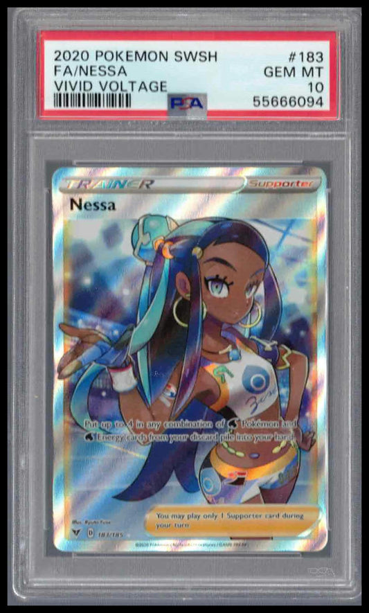 Pokémon Vivid Voltage 2020 #183 Nessa Full Art PSA 10 Gem Mint