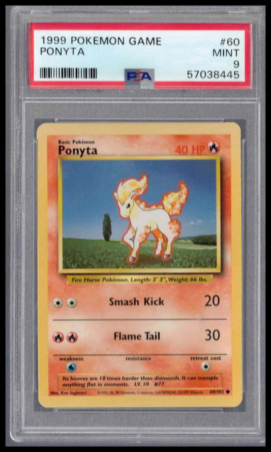 Pokémon Base Set 1999 #60 Ponyta PSA 9 Mint