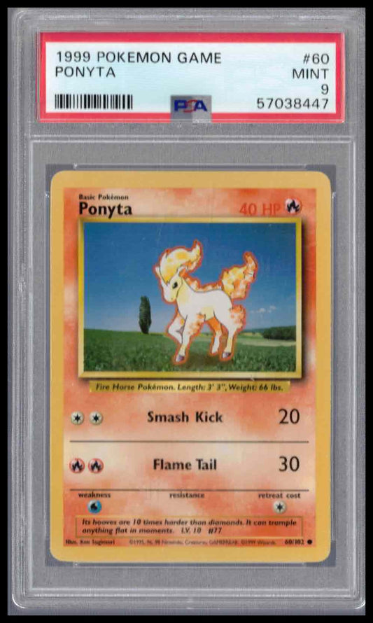 Pokémon Base Set 1999 #60 Ponyta PSA 9 Mint