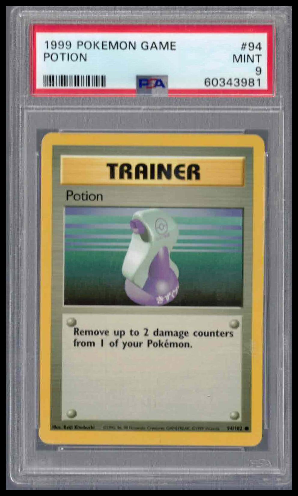 Pokémon Base Set 1999 #94 Potion PSA 9 Mint