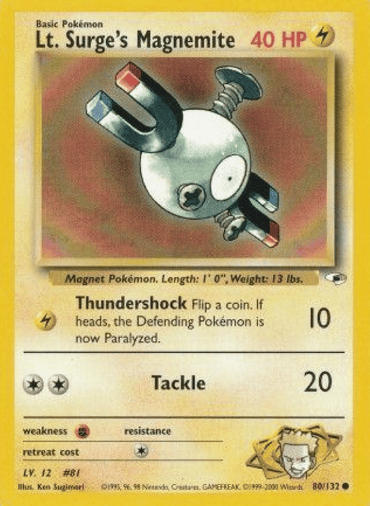 Lt. Surge's Magnemite (80) Gym Heroes 080/132 Common Pokemon