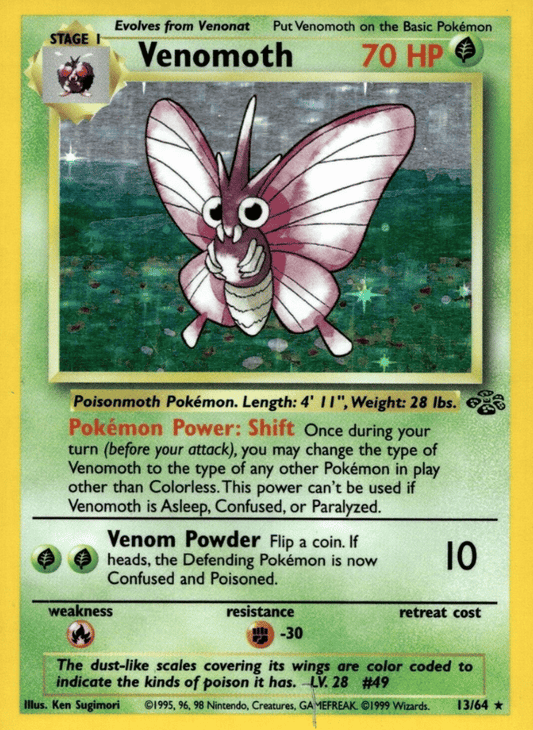 Venomoth (13) Jungle 13/64 Holo Rare Pokemon
