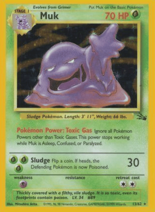 Muk (13) Fossil 13/62 Holo Rare Pokemon