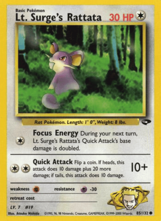 Lt. Surge's Rattata Gym Challenge 085/132 Common Pokemon