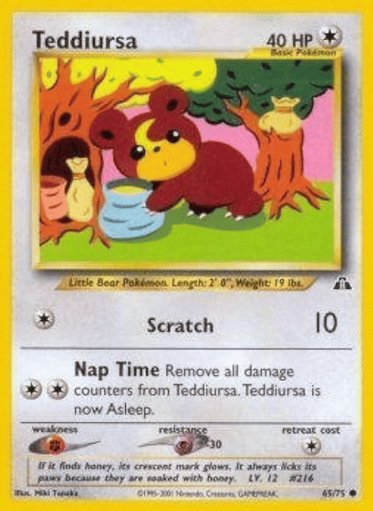 Teddiursa Neo Discovery 65/75 Common Pokemon