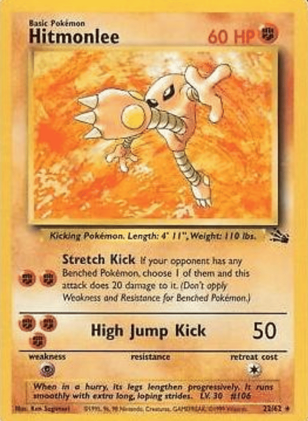 Hitmonlee (22) Fossil 22/62 Rare Pokemon