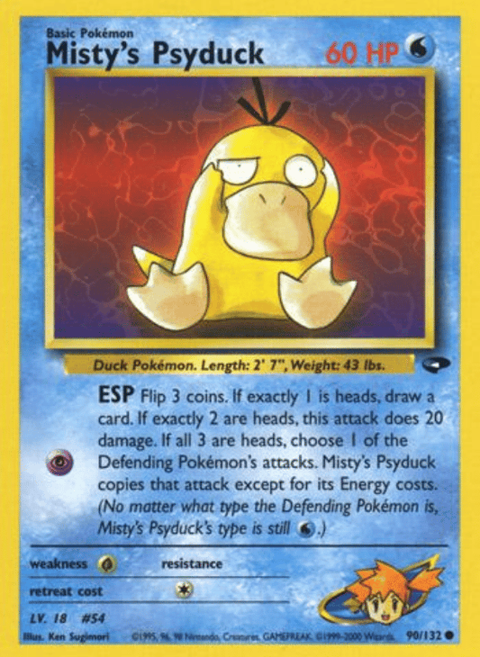 Misty's Psyduck Gym Challenge 090/132 Common Pokemon