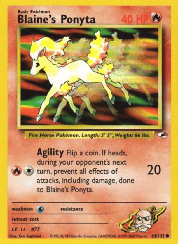 Blaine's Ponyta Gym Heroes 063/132 Common Pokemon