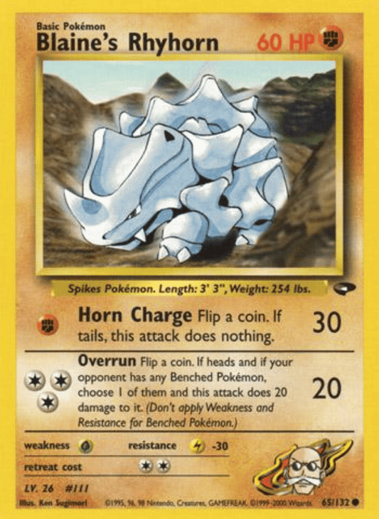 Blaine's Rhyhorn Gym Challenge 065/132 Common Pokemon