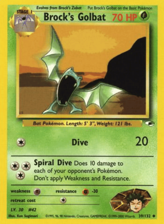 Brock's Golbat Gym Heroes 039/132 Uncommon Pokemon