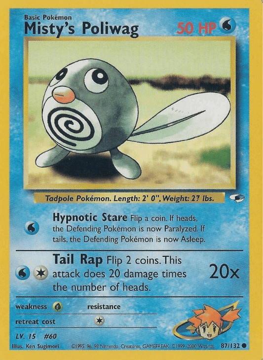 Misty's Poliwag Gym Heroes 087/132 Common Pokemon