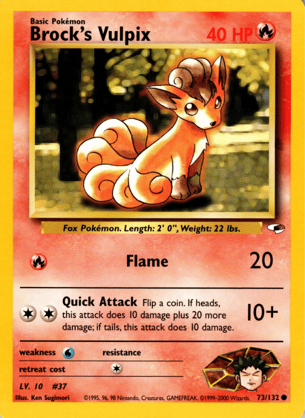 Brock's Vulpix Gym Heroes 073/132 Common Pokemon