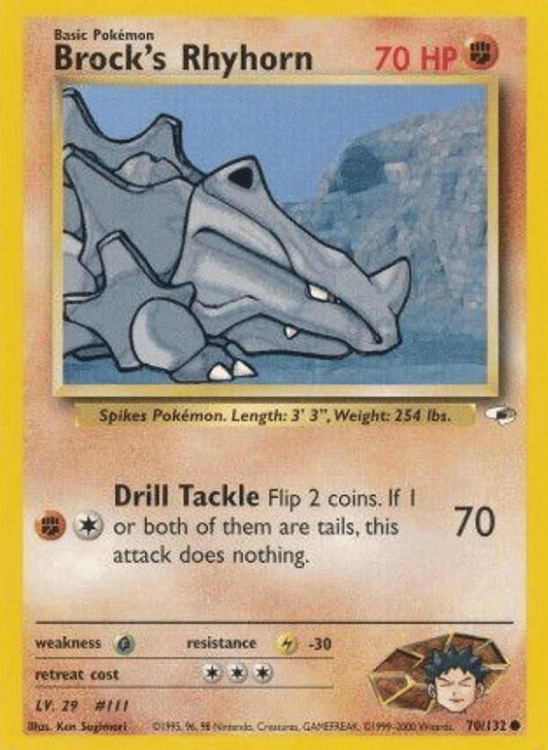 Brock's Rhyhorn (70) Gym Heroes 070/132 Common Pokemon
